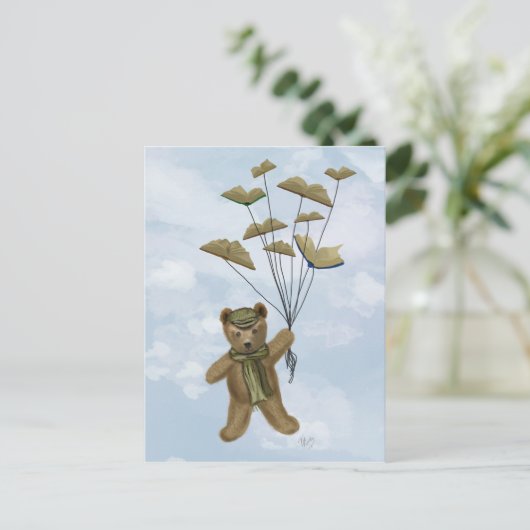 Beer met boekvlinders 3 briefkaart (Staand voorkant)