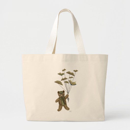 Beer met boekvlinders 3 grote tote bag (Voorkant)