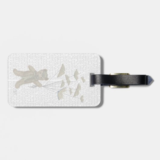 Beer met boekvlinders bagagelabel (Achterkant horizontaal)