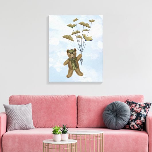 Beer met boekvlinders canvas afdruk (Insitu (Woonkamer))