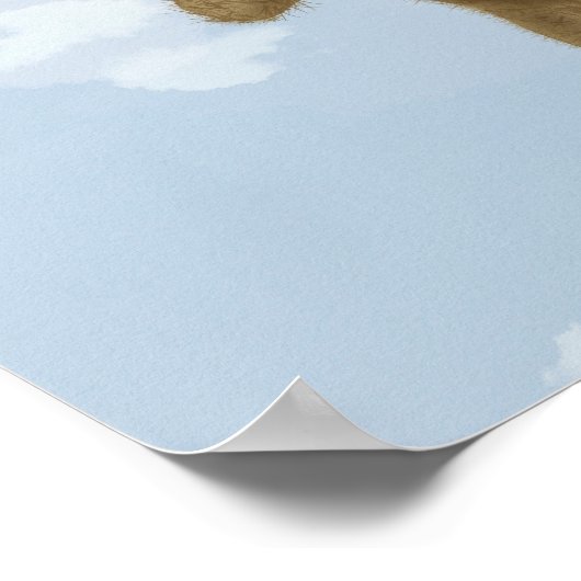 Beer met boekvlinders poster (Hoek)