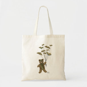 Beer met boekvlinders tote bag