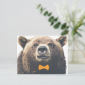 Beer met boog briefkaart (Staand voorkant)