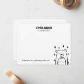 Beer met boog Stropdas, Notecards Notitiekaartje (Voorkant / Achterkant in situ)