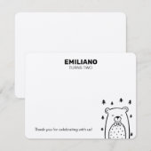 Beer met boog Stropdas, Notecards Notitiekaartje (Voorkant / Achterkant)