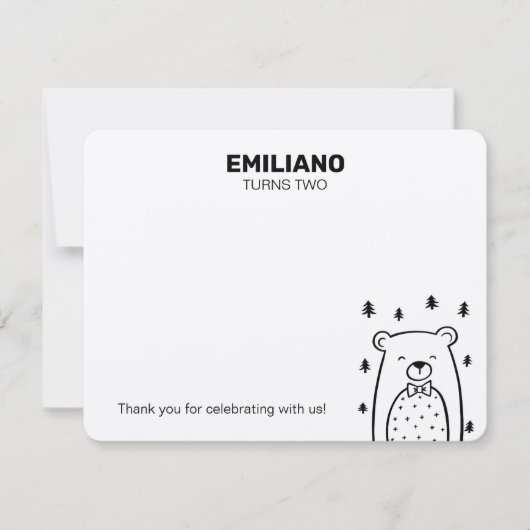 Beer met boog Stropdas, Notecards Notitiekaartje (Voorkant)