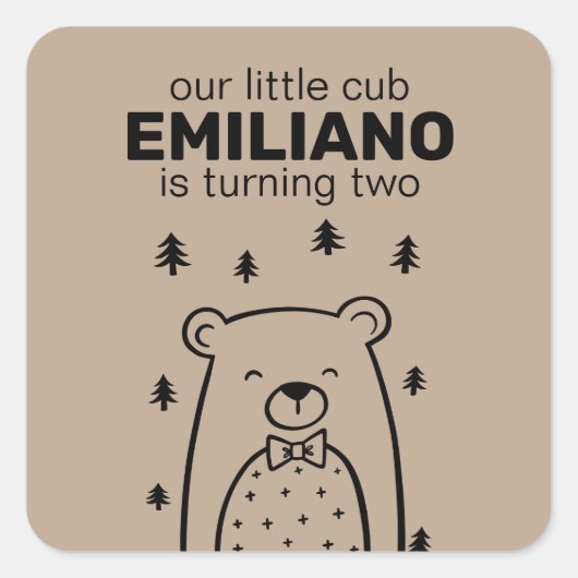 Beer met boog Stropdas, Stickers (Voorkant)