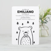 Beer met Bow Stropdas, Boy's verjaardagsfeestuitno Kaart (Staand voorkant)