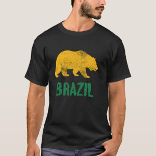 Beer met Braziliaanse vlag thema Braziliaanse vlag T-shirt