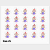 Beer met cadeau-1-t ronde sticker (Vel)