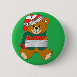 Beer met cadeaubon ronde button 5,7 cm