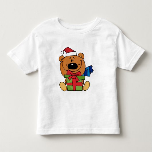 Beer met cadeautjes en cadeaus voor feestdagen kinder shirts (Voorkant)