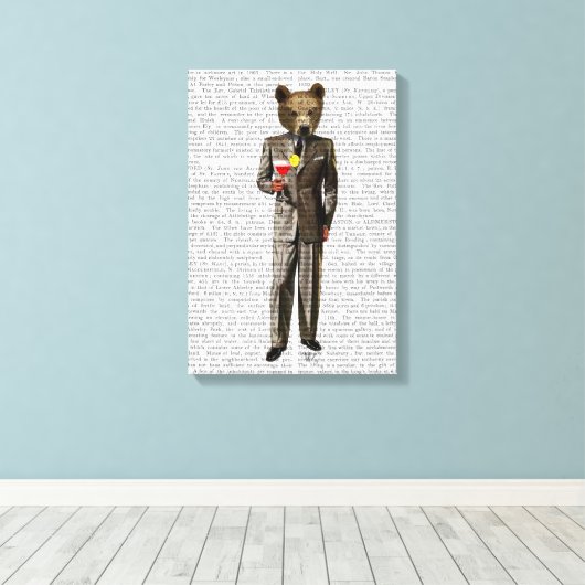 Beer met cocktail canvas afdruk (Insitu (Houten vloer))