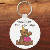 Beer met Cupcake 1st Birthday Tshirts en Gifts Sleutelhanger (Voorkant)