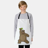 Beer met Dumbbell op Yoga Fitness Schort (Gedragen)