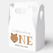 Beer met één dier op de eerste geboorte bedankdoosjes (Geopend)