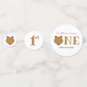 Beer met één dier op de eerste geboorte confetti (Achterkanten)