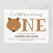 Beer met één dier op de eerste geboorte uitnodiging briefkaart (Voorkant)