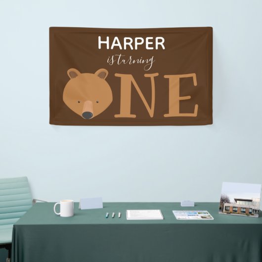 Beer met één diersoort op de eerste dag spandoek (Beurs)