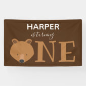 Beer met één diersoort op de eerste dag spandoek (Horizontaal)