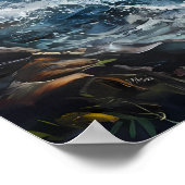 Beer met een glinsterende vis poster (Hoek)