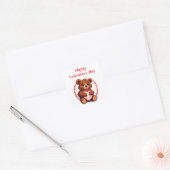 Beer met een hart blanco Valentijnsdag Vierkante Sticker (Envelop)