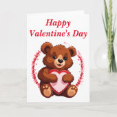 Beer met een hart Valentijnsdag Kaart (Voorkant)