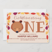 Beer met één Herfst eerste geboorte Kaart (Voorkant)