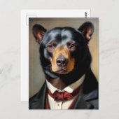 Beer met een pak briefkaart (Voorkant / Achterkant)