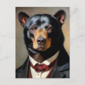 Beer met een pak briefkaart (Voorkant)