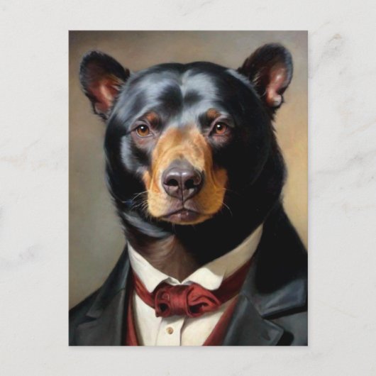 Beer met een pak briefkaart (Voorkant)