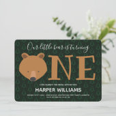 Beer met één pijndier op de eerste geboorte kaart (Staand voorkant)