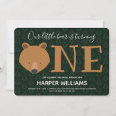 Beer met één pijndier op de eerste geboorte kaart (Voorkant)