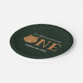 Beer met één pijndier op de eerste geboorte papieren bordje (Gekanteld)