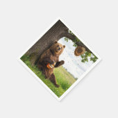 Beer Met een Pot Honing Servet (Hoek)