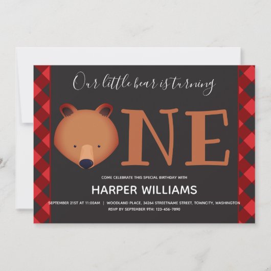 Beer met één rode buffel als eerste geboorte kaart (Voorkant)