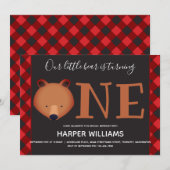 Beer met één rode buffel als eerste geboorte kaart (Voorkant / Achterkant)