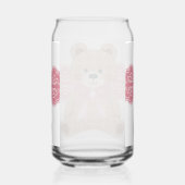 beer met een roze strik blikvorm glas (Rechts)