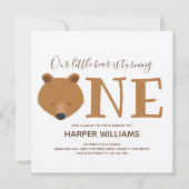 Beer met één Zilverdier eerste geboorte Kaart (Voorkant)