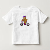 Beer met fiets en helm kinder shirts (Voorkant)