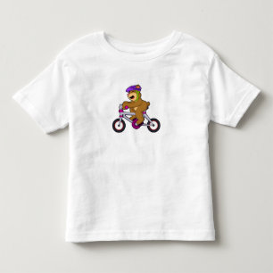 Beer met fiets en helm kinder shirts