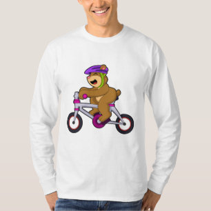 Beer met fiets en helm t-shirt