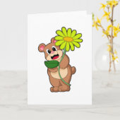Beer met gele bloem kaart (Gele Bloem)