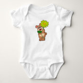 Beer met gele Bloem Romper (Voorkant)