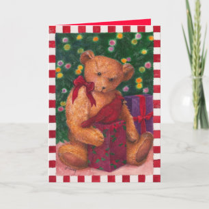 BEER MET GESCHENKEN EN GROETEN FEESTDAGEN KAART