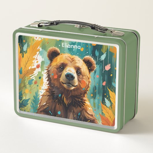 Beer met geschilderde achtergrond Kind (Achterkant)