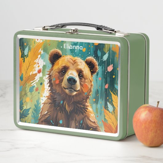 Beer met geschilderde achtergrond Kind (In situ)