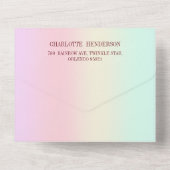 Beer met gitaarflora waterverf baby shower all in one uitnodiging (Achterkant)