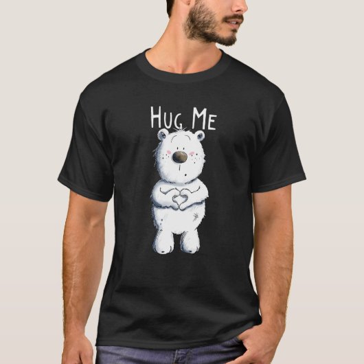 Beer met hart en kop Teddy Bear I Hug me Beer T-shirt (Voorkant)