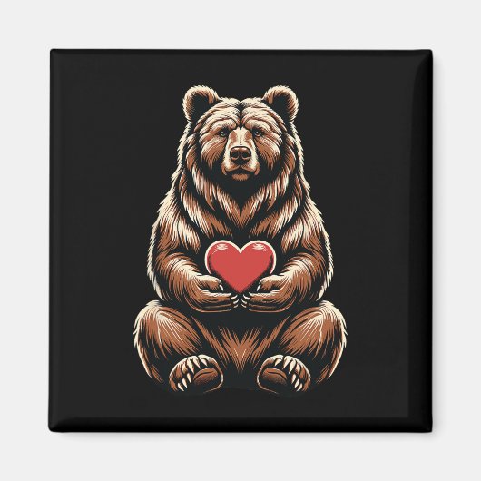 Beer met hart Valentijnsdag Schattig Valentijn Magneet (Voorkant)
